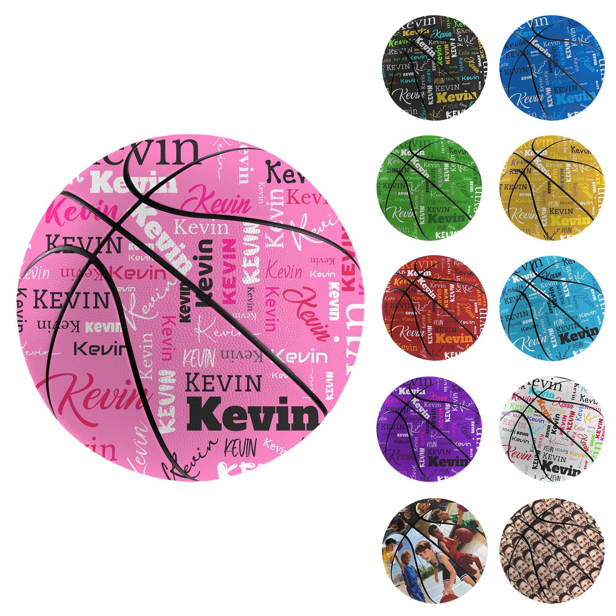 FCLYDER Custom Basketball - Personalized Basketball with Name or Photo - Senior Night Gift, Birthday Present, Coach Appreciation, Graduation Souvenir (Pink)