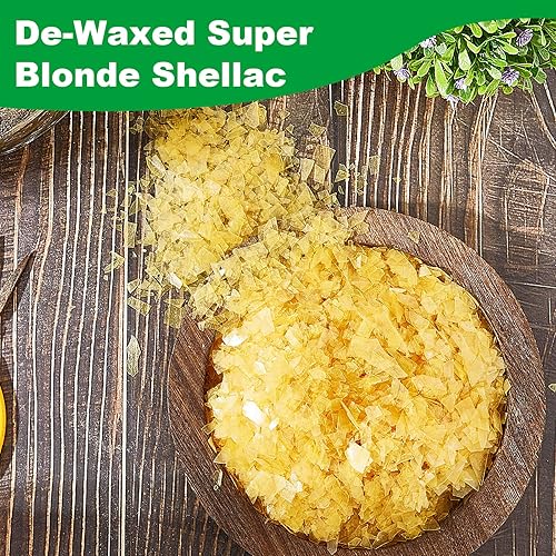 Miniatura 7 de Weewooday Hojuelas de Goma Laca Acabado Rubio Goma Laca para Decoración del Hogar Pintura Suministros de Manualidades, 11oz, Color Claro