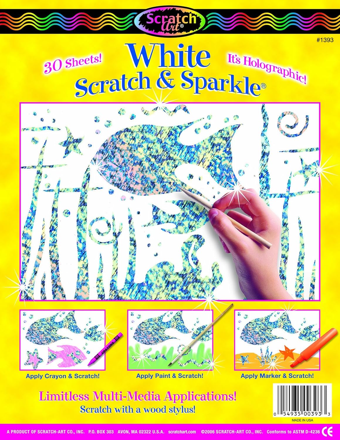 Melissa & Doug Scratch Art Scratch and Sparkle Boards 30 WhiteCoated