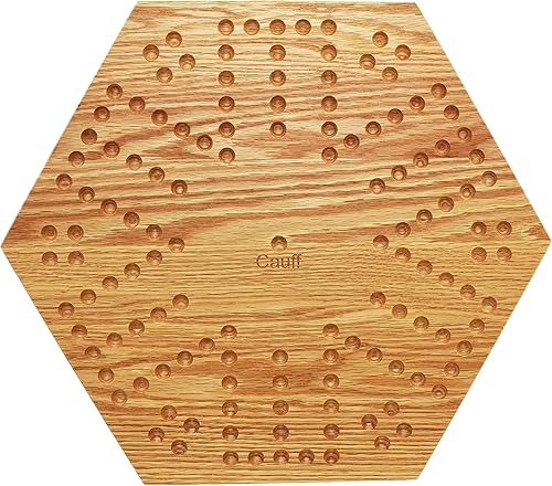 Miniatura 2 de Juego de mesa de mármol de doble cara de roble macizo de madera de 16 pulgadas por Cauff