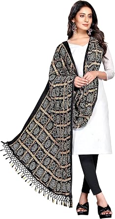 Chandrakala Bandhani Dupattas for Women Soft Lightweight Dupatta Shawl Scarf Wrap Chunni D273-P
