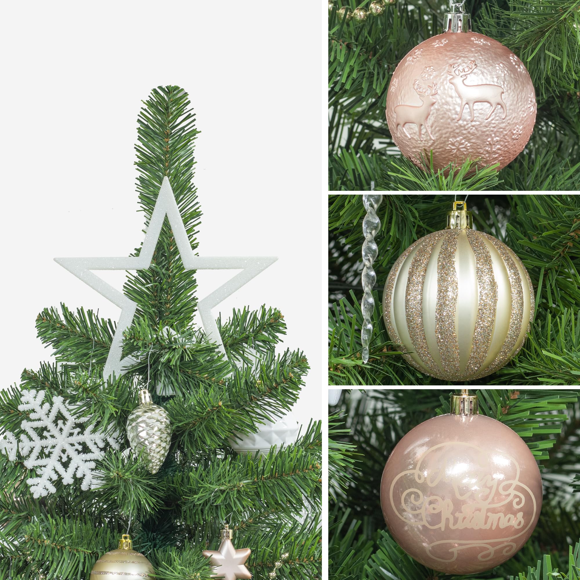 Amazon.co.jp: ITART クリスマスツリーオーナメント 115個 詰め合わせ