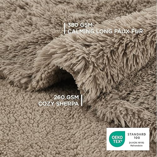 Miniatura 3 de Bedsure Mantas impermeables para perros grandes  Manta calmante de gato para sofá, lavable, manta larga de piel sintética para mascotas, para