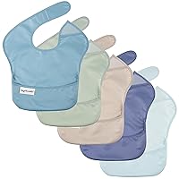Vista 28 de Tiny Twinkle Baberos a Prueba de Derrames para Bebés para Comer Baberos Impermeables y Limpiables para Niños Pequeños con Bolsillo Recoge Todo