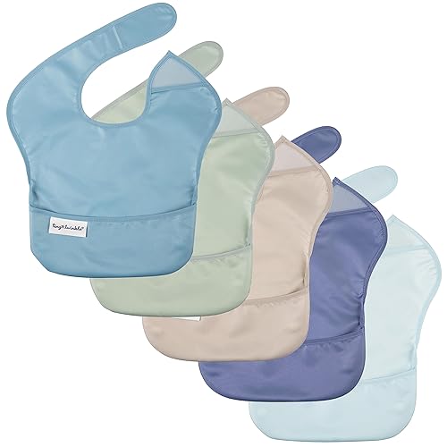 Miniatura 28 de Tiny Twinkle Baberos a Prueba de Derrames para Bebés para Comer | Baberos Impermeables y Limpiables para Niños Pequeños con Bolsillo Recoge Todo |