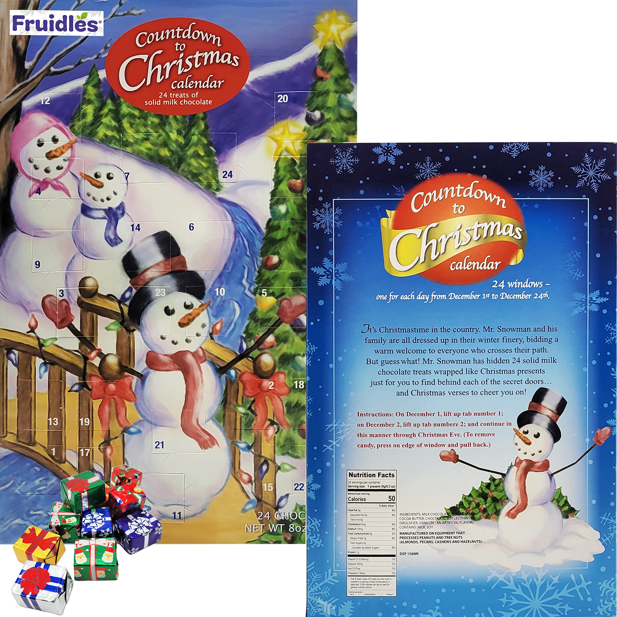 Amazon.com: Christmas Chocolate Advent Calendar, Christmas By The Creek,  Christmas Calendar, 24 Pieces (Single) : Grocery & Gourmet Food