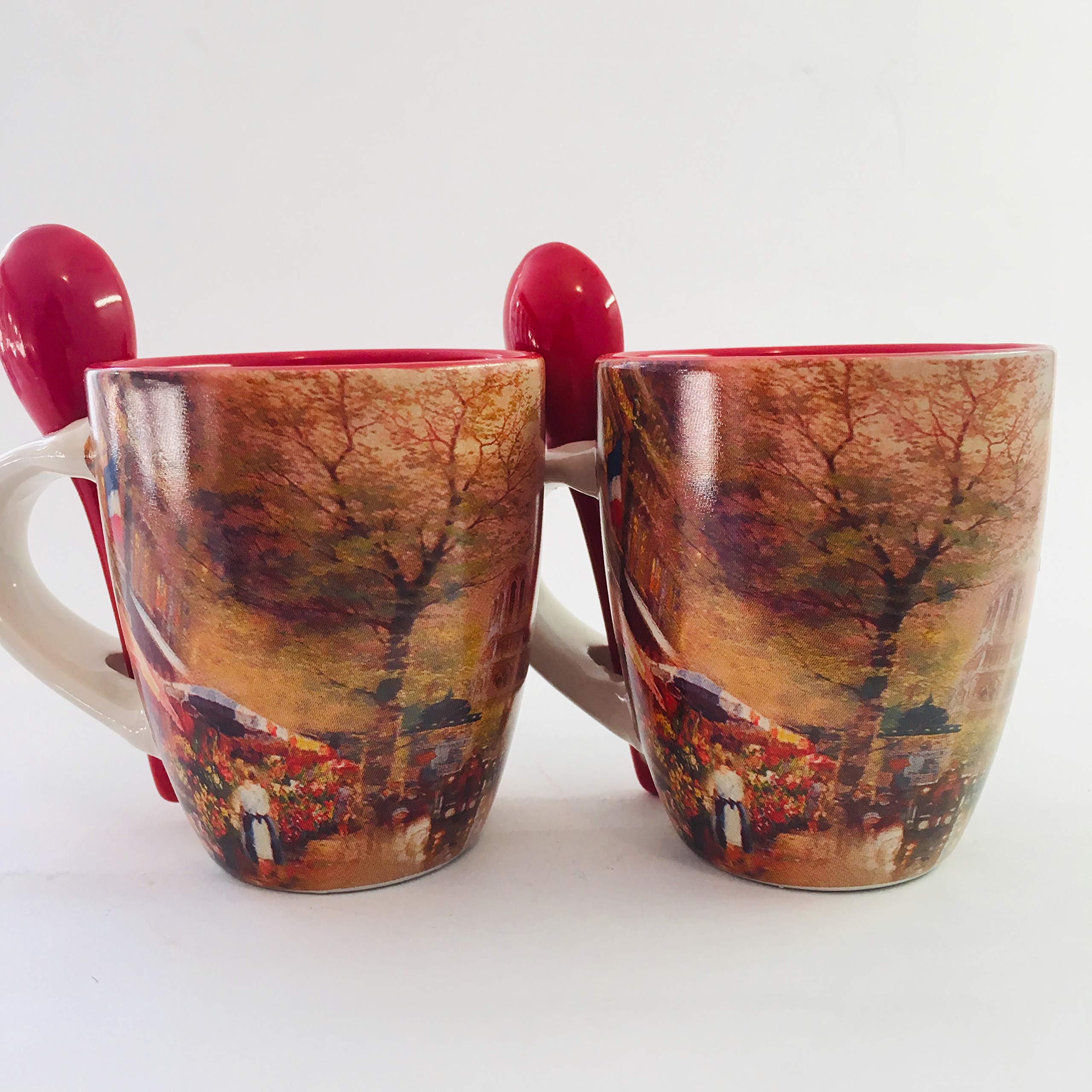 Set De 2 Tasses Paris Tour Eiffel KIUB - Porcelaine Fine, Hauteur 7,5 Cm, Motif Paris En Fête, Lavable Au Lave-vaisselle
