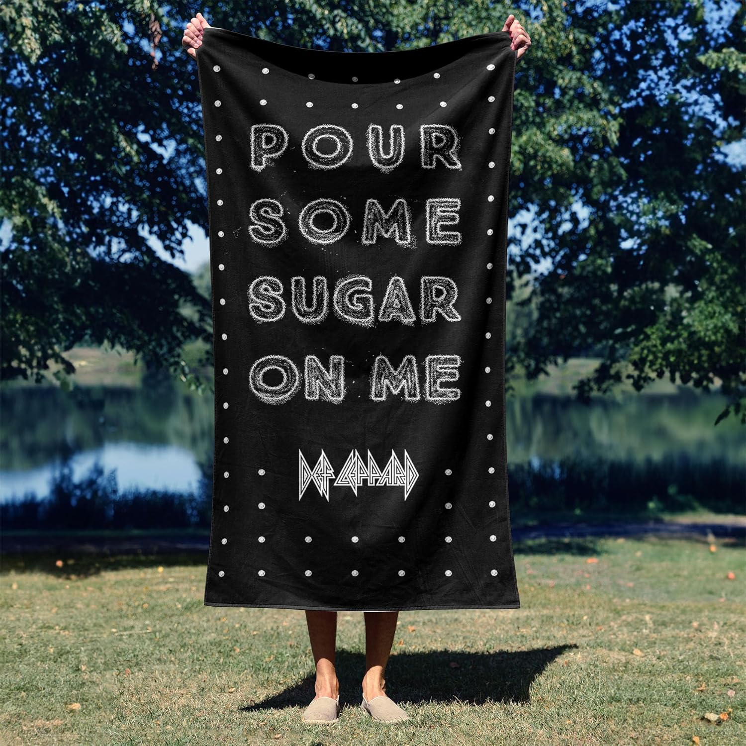 Northwest Def Leppard Sugar Beach Towel, Rock and Roll Pool and Bath Towel, Soft and Absorbent, Quick Dry, 30 x 60 inches