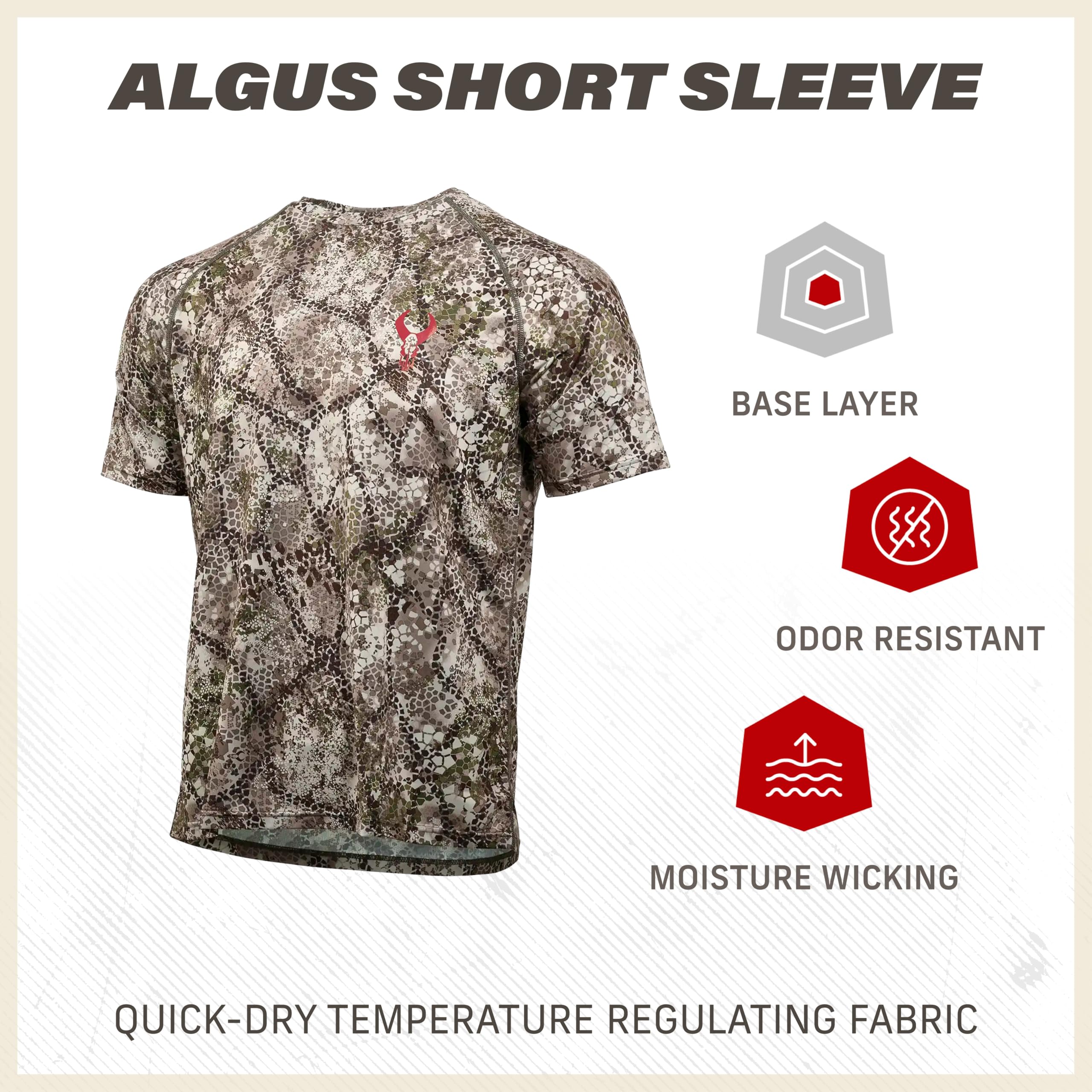 Badlands Algus Short Sleeve Crew with Cooltouch Technology, Approach OG, Small