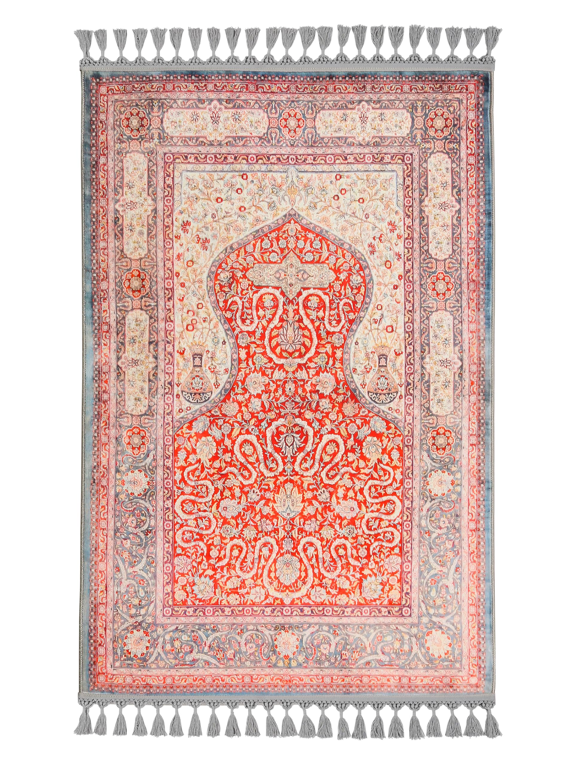 Alfombra turca de oración floral para crear un rincón de paz y meditación en tu hogar