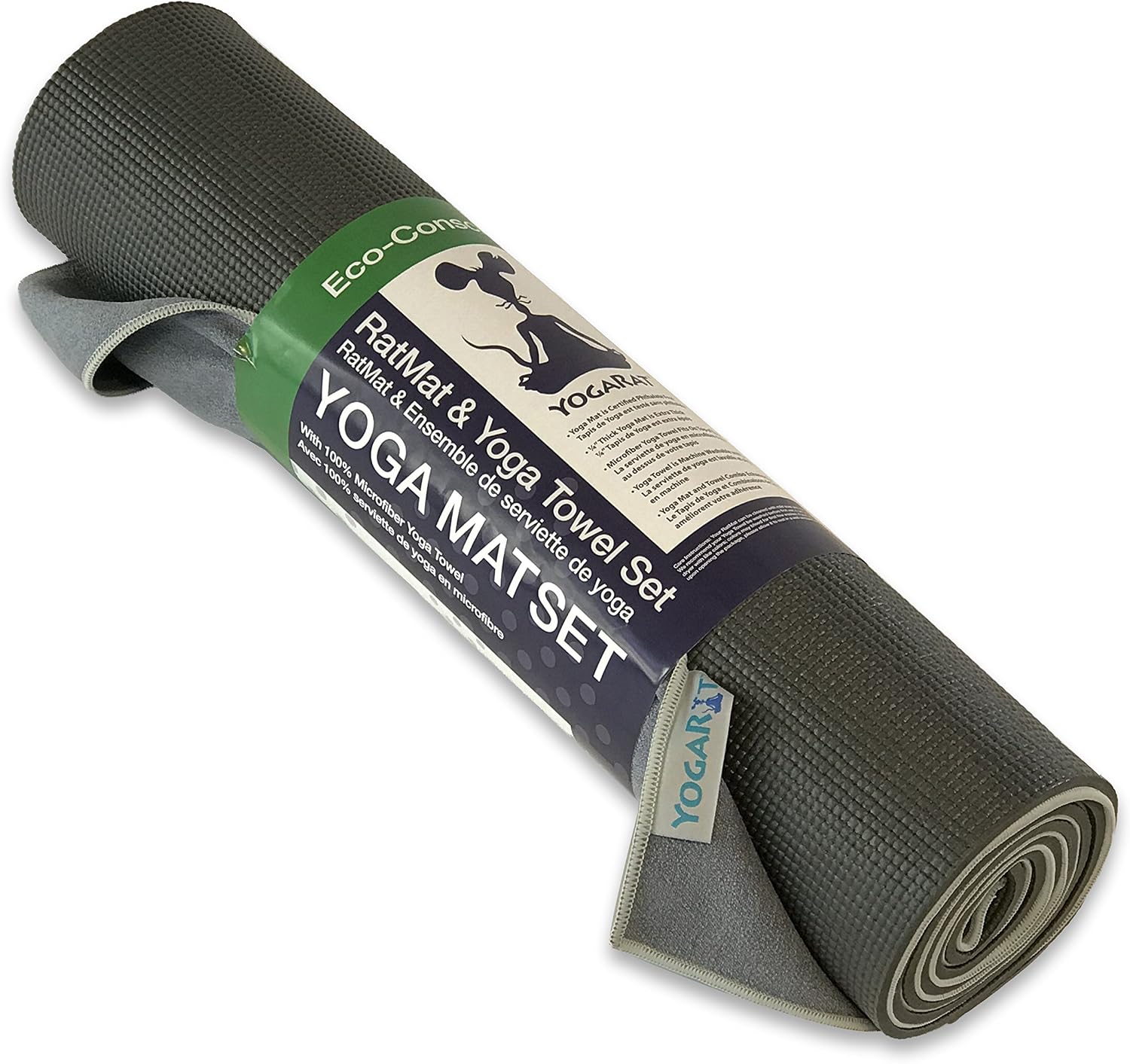 RatMat Yoga Mats - Thick ¼ - Option to Purchase with Yoga Towel - RatMat & Yoga Towel Bundles Available - Classic or Gummy Grip Yoga Towel Mat Sets - Phthalate Free Mats - 100% Microfiber Yoga Towels