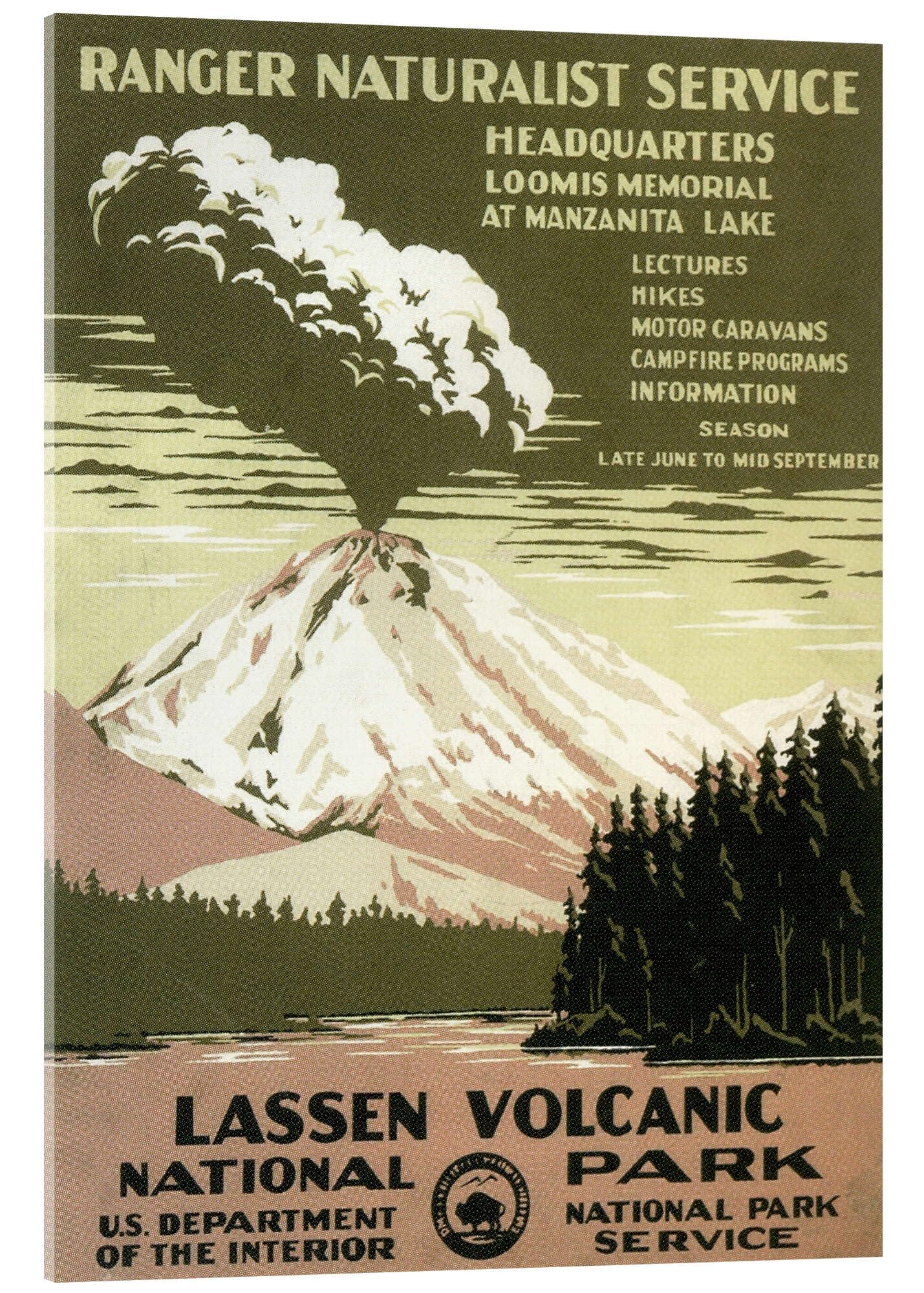 Posterlounge Lassen Volcanic - National Park Cuadro de metacrilato | 50 x 70 cm de Vintage Travel Collection Cuadros Decoración para la pared