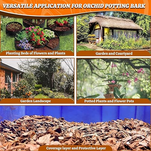 Vista 21 de AVALUTION Corteza para macetas de orquídeas: corteza de orquídea orgánica de 9 cuartos para plantas, todos los chips de madera de corteza de pino