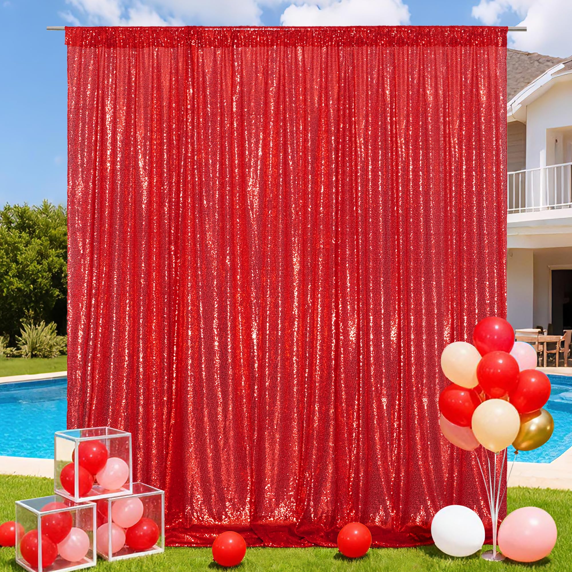 Sequin Backdrop 183x243cm Iridescent Shinny Sequin Photography Backdrop Party Prom Wedding Youtobe Banquet Photo Background (6x8 feet) — view 106