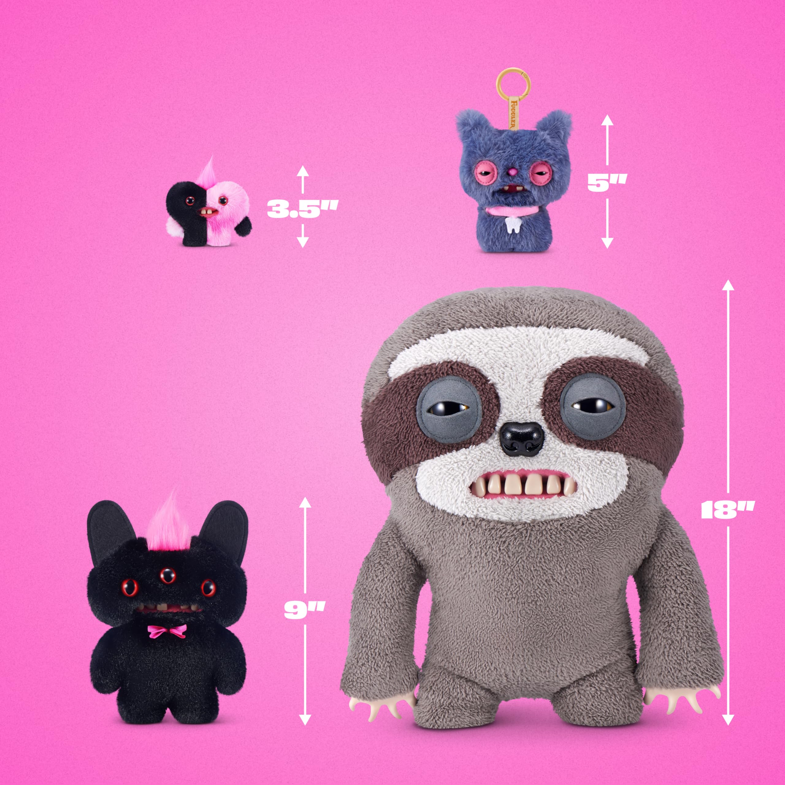 Fuggler Ensemble Bouquets de 2 Peluches de 22 cm et 1 Peluche à Collectionner de 8 cm (Munch Munch, Reek-o, Munch-o) de ZURU,