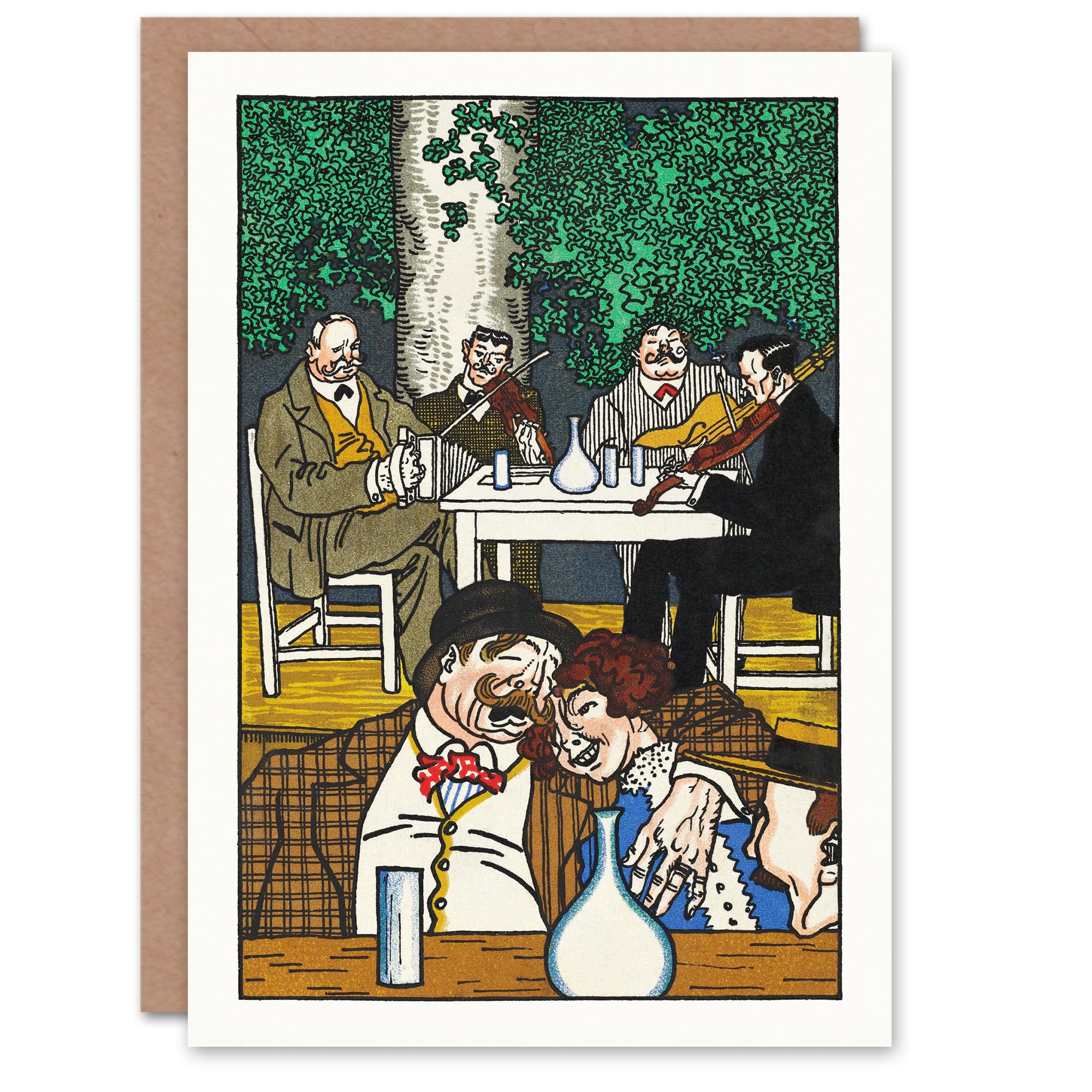 Artery8 Moriz Jung Art Card At the Heuriger Tavern Painting