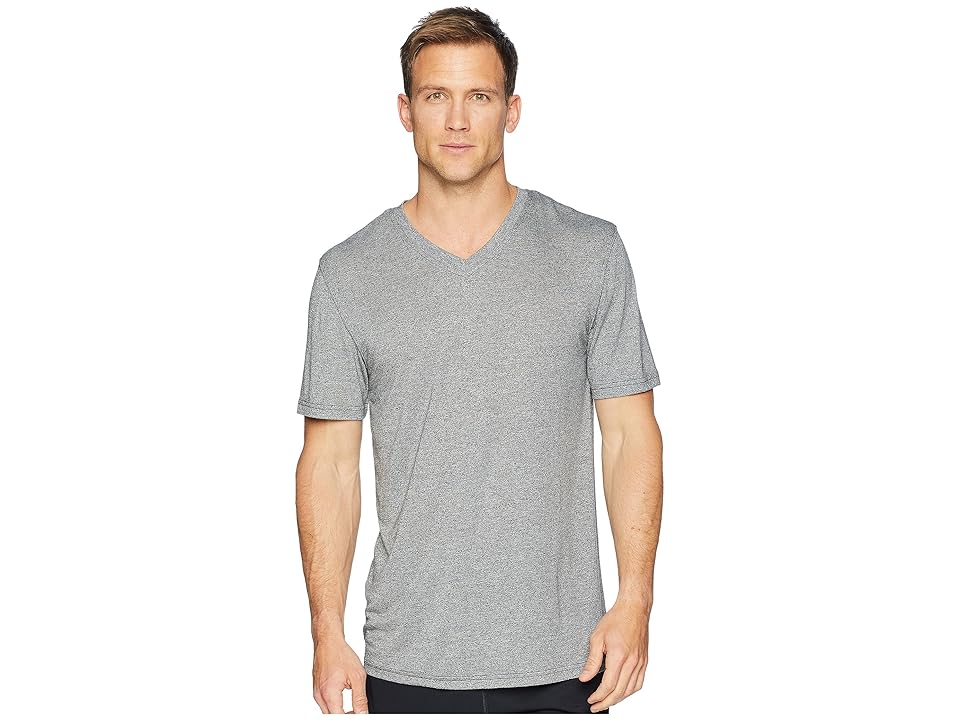 

Jockey 50 Rayon/50 Poly Knit Short Sleeve V-Neck Tee (Caviar/Grey) Men's Short Sleeve Pullover, Black
