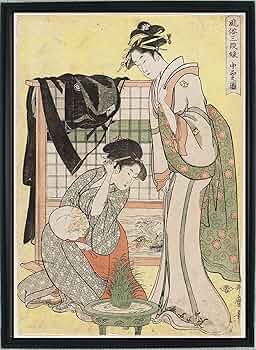 絵画　人形　額付き 912sn-g4-bm116.jpg