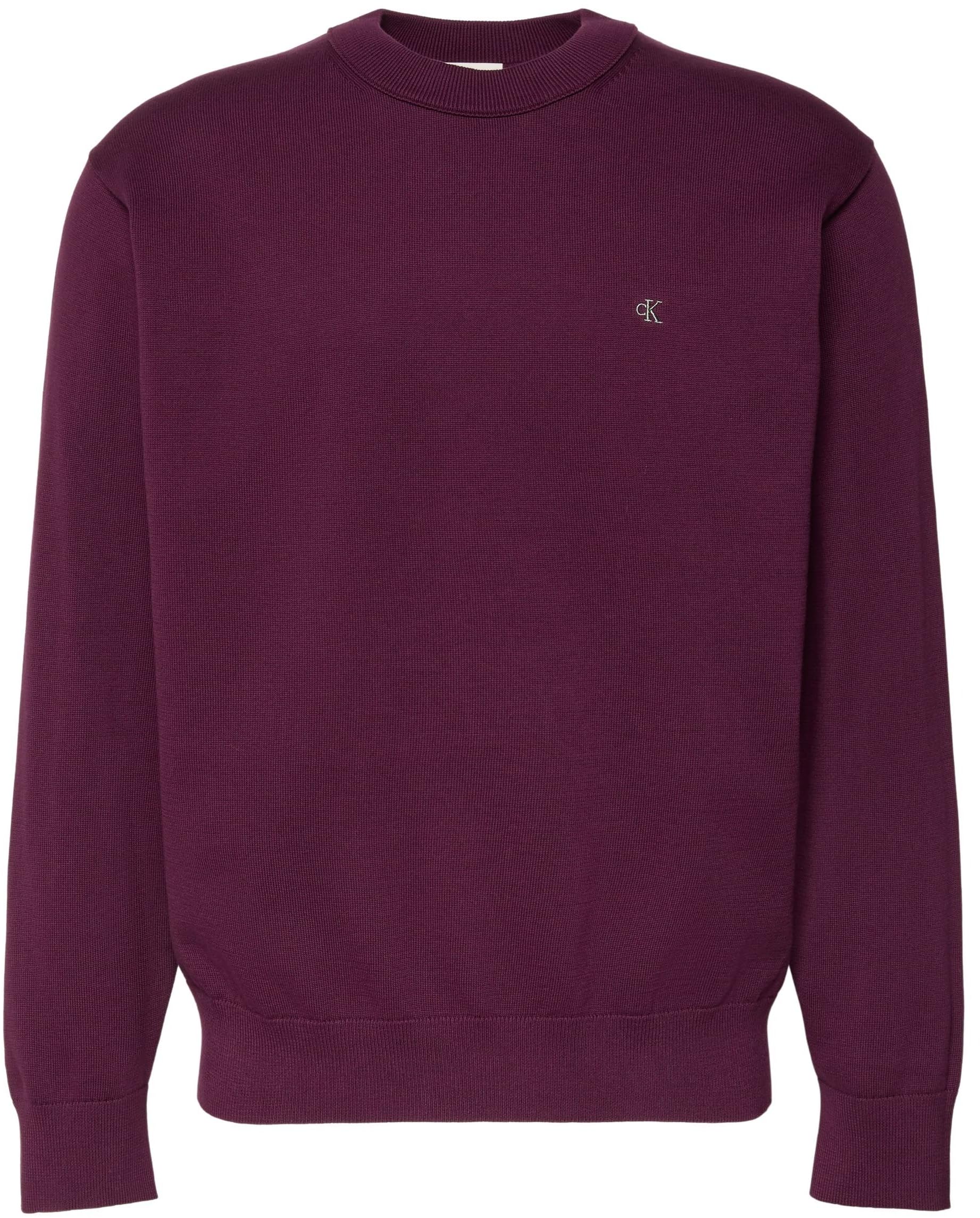 Calvin Klein Herren Ls Ez Cotton Crewnk Sweater 12Gg Lv04Rc309G Pullover, Purple (Passion Plum), XS
