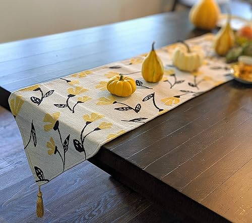 Miniatura 6 de DaDa Festive camino de mesa, colorido tapiz con bordado de imitación, camino de mesa de lino de algodón