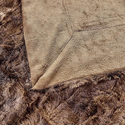 Miniatura 6 de Manta de cama de cuero sintético, suave, acogedora, cálida y esponjosa, con estampado, forro polar