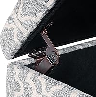 Vista 115 de HomePop Decoración para el hogar K7646-A877 Otomana tapizada moderna rectangular de almacenamiento Otomana con tapa con bisagras