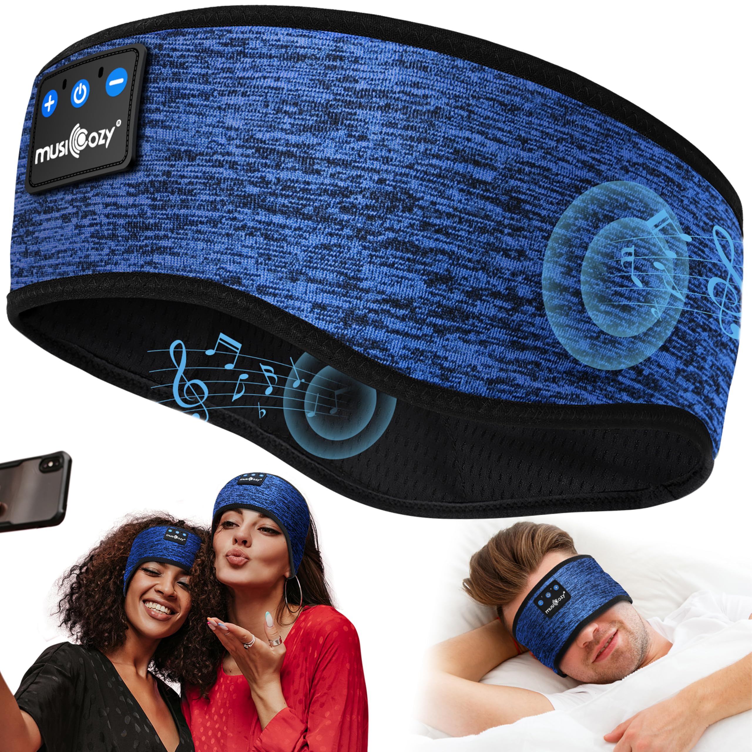 MUSICOZY Bluetooth 5.4 Schlafkopfhörer – Bequemes & ultraleichtes Stirnband mit Hi-Fi Klang, 14h Laufzeit, perfekt für Seitenschläfer, Reisen, Sport und Meditation