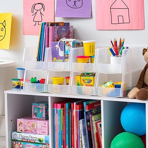 Miniatura 10 de IRIS USA Inc. - Cesta organizadora grande de plástico apilable de 13 x 6 x 5 pulgadas, para refrigerador, congelador, cocina, despensa, gabinete,