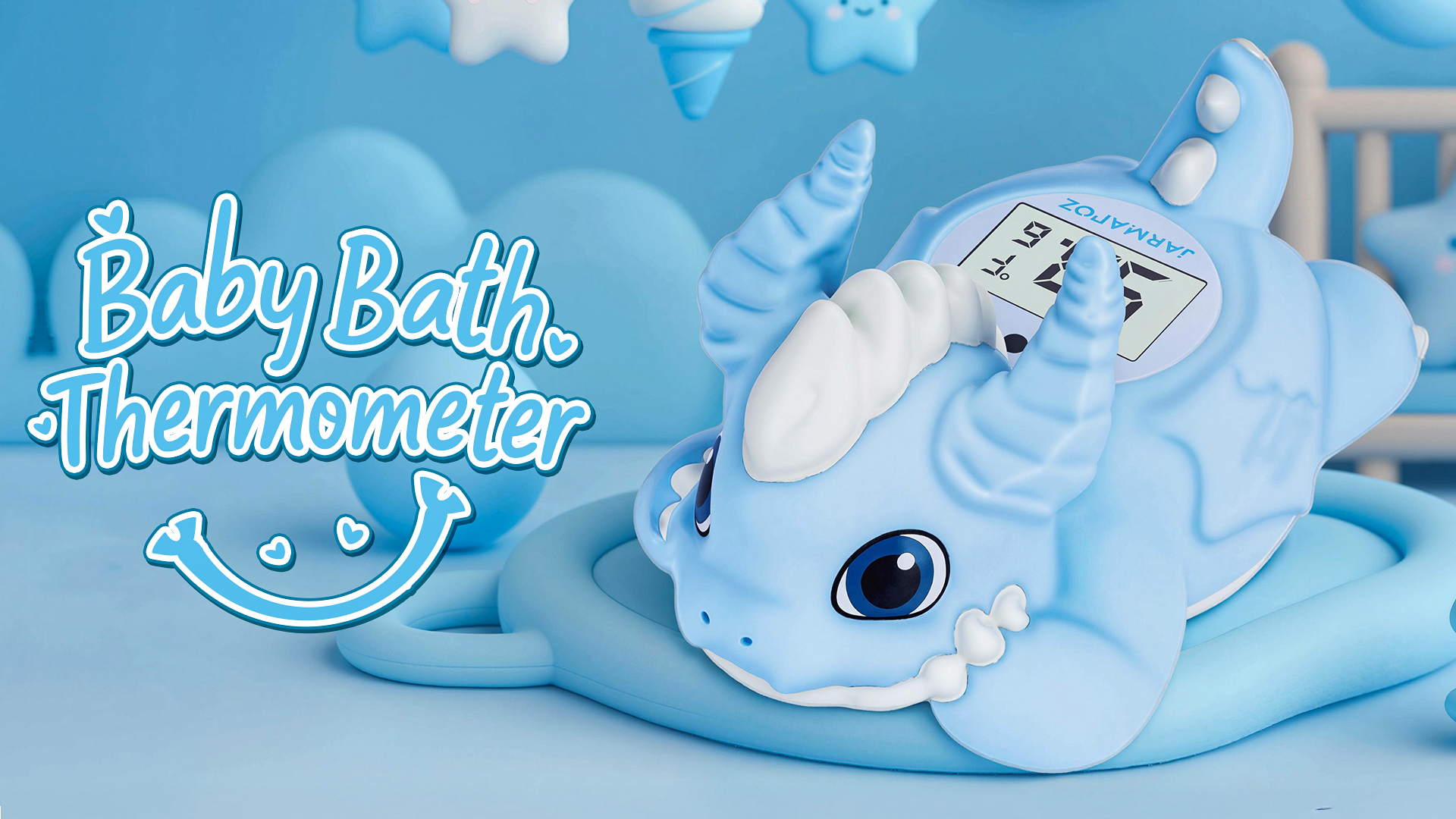 JARMAPOZ Thermomètre De Bain Pour Bébé - Thermomètre Flottant Fiable Avec Alerte Chaud/Froid, Lecture Rapide °C/°F