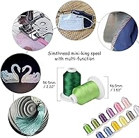 Vista 2 de Simthread Juego de 40 bobinas para máquina de bordar de colores surtidos, 800Y cada bobina de hilo dental para Brother Babylock Janome Singer Pfaff
