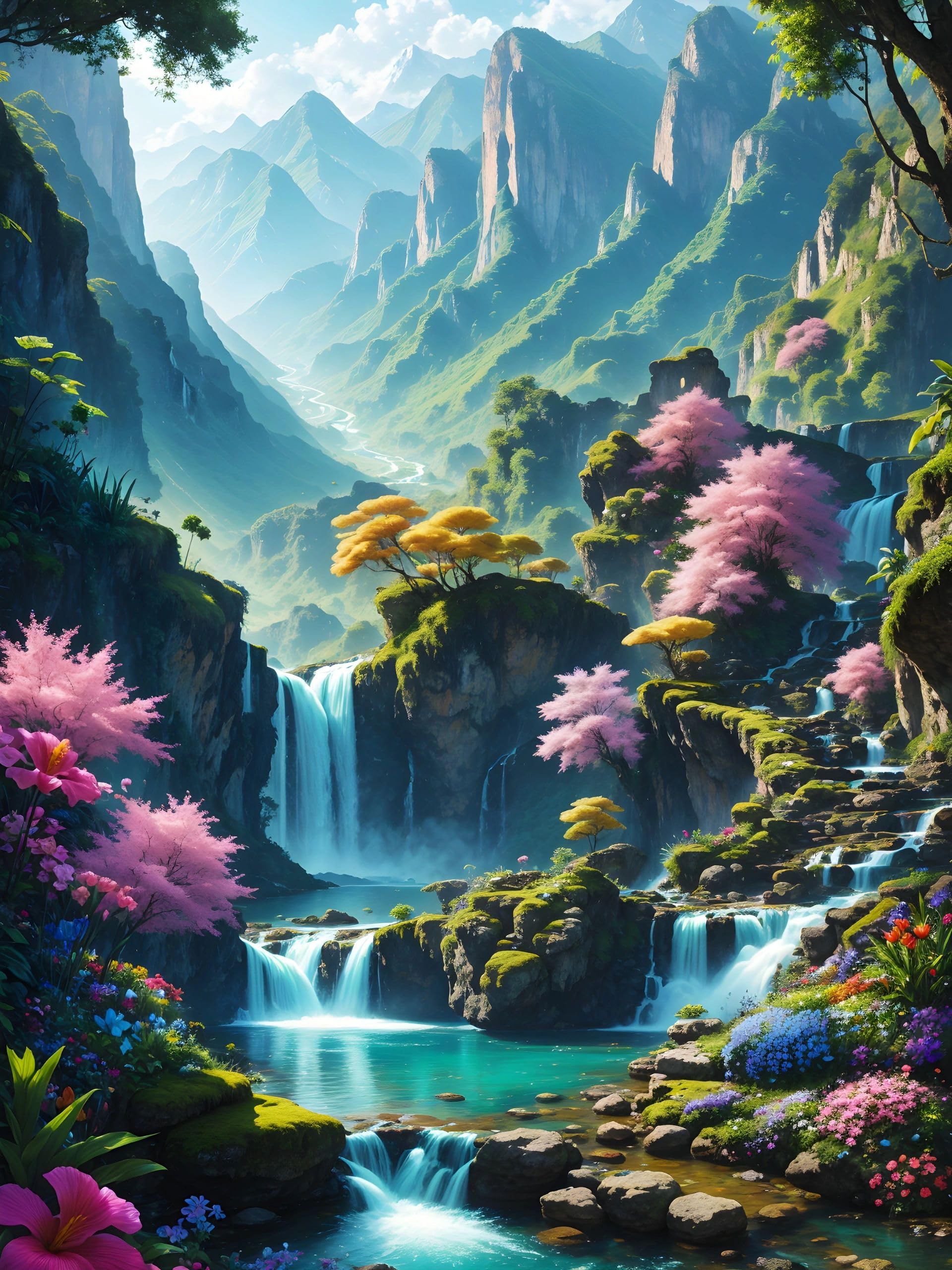 Mirons D Cross Stitch Kits, Beautiful Waterfall Landscape Painting, Iy Needlework Kits 11Ct Stampe Cross Stitch Kit For Beginners Adults Kids Home Bedroom Ecoration, Embroidery Kit