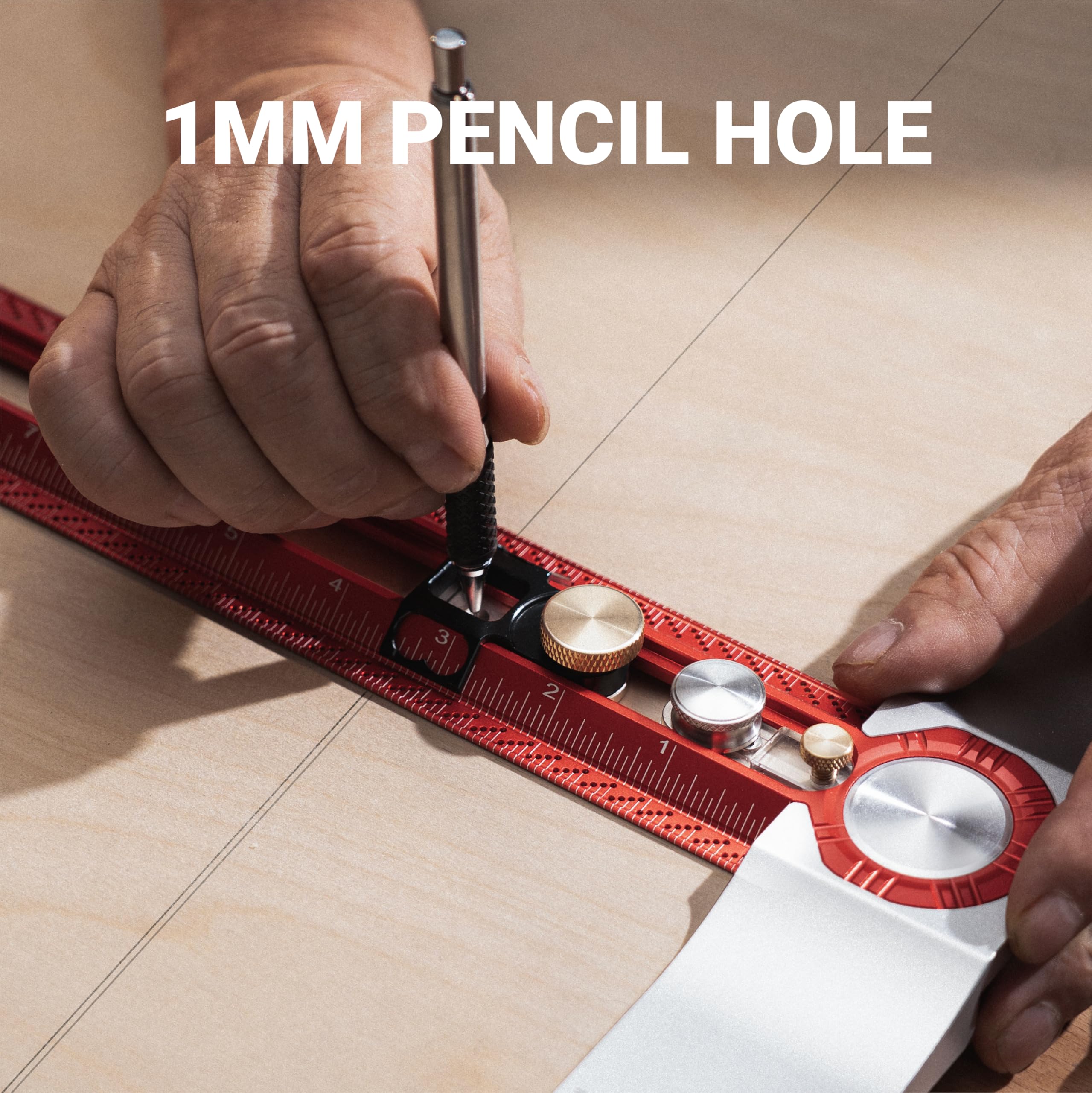 HONGDUI Scriber Marking T Square - Righello in lega di alluminio