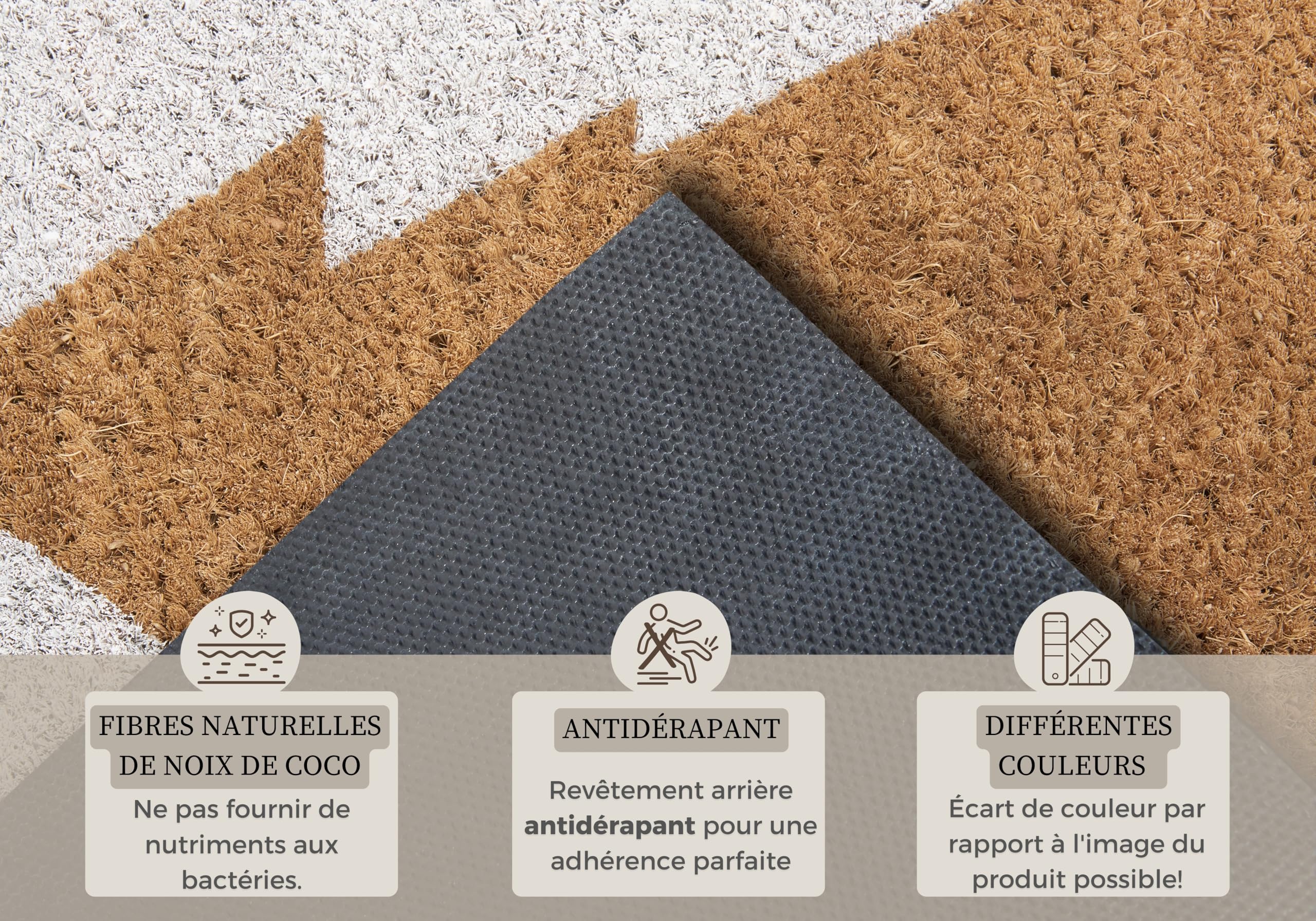 Joli paillasson décoratif de noël en fibre de coco - Déco de noël