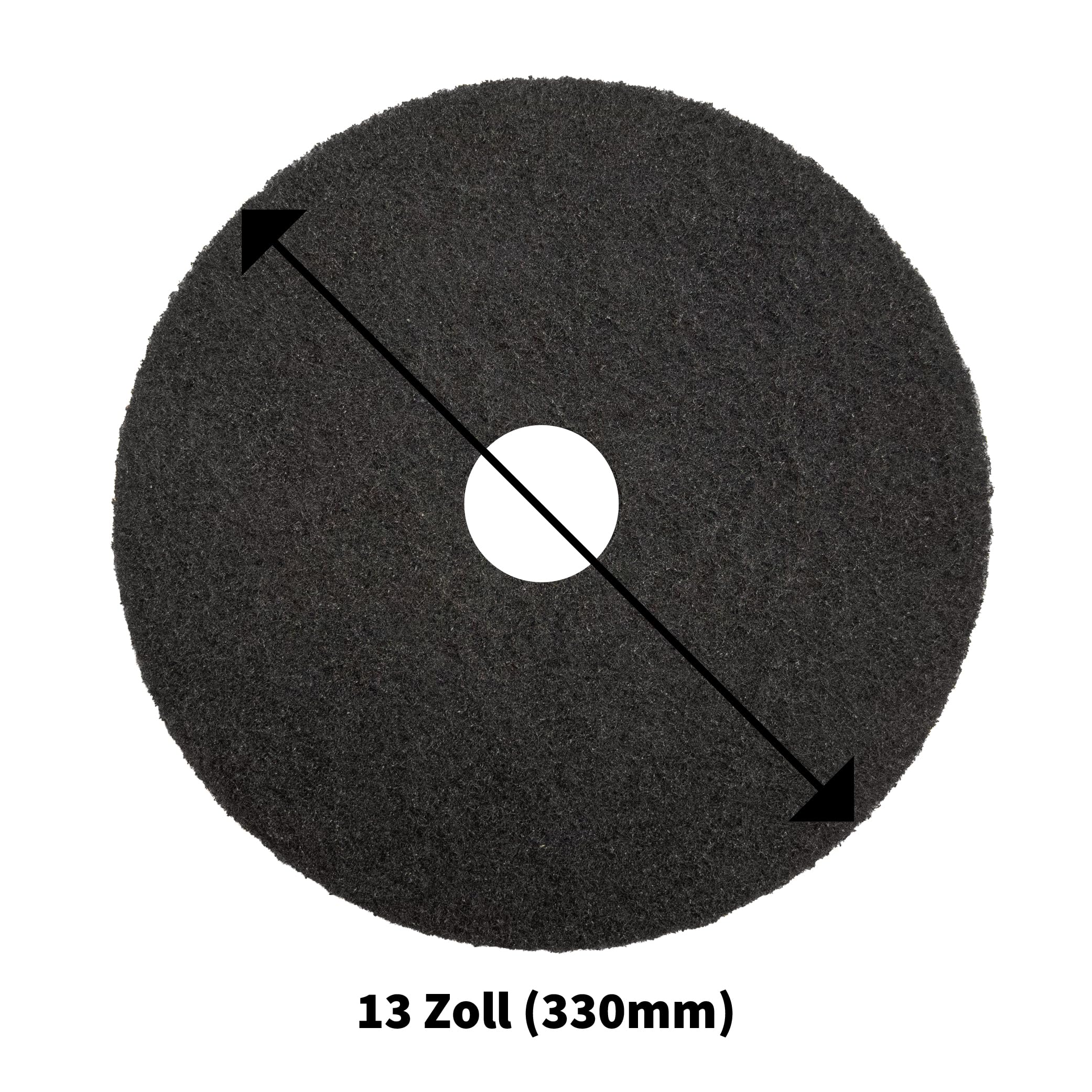 Superpads Maschinenpads aus Polyester 23-25mm - Reinigungspads für Trocken- & Nassanwendung - Hohe Reinigungsleistung für verschiedene Bodenarten (13 Zoll, Schwarz, 5er Set)