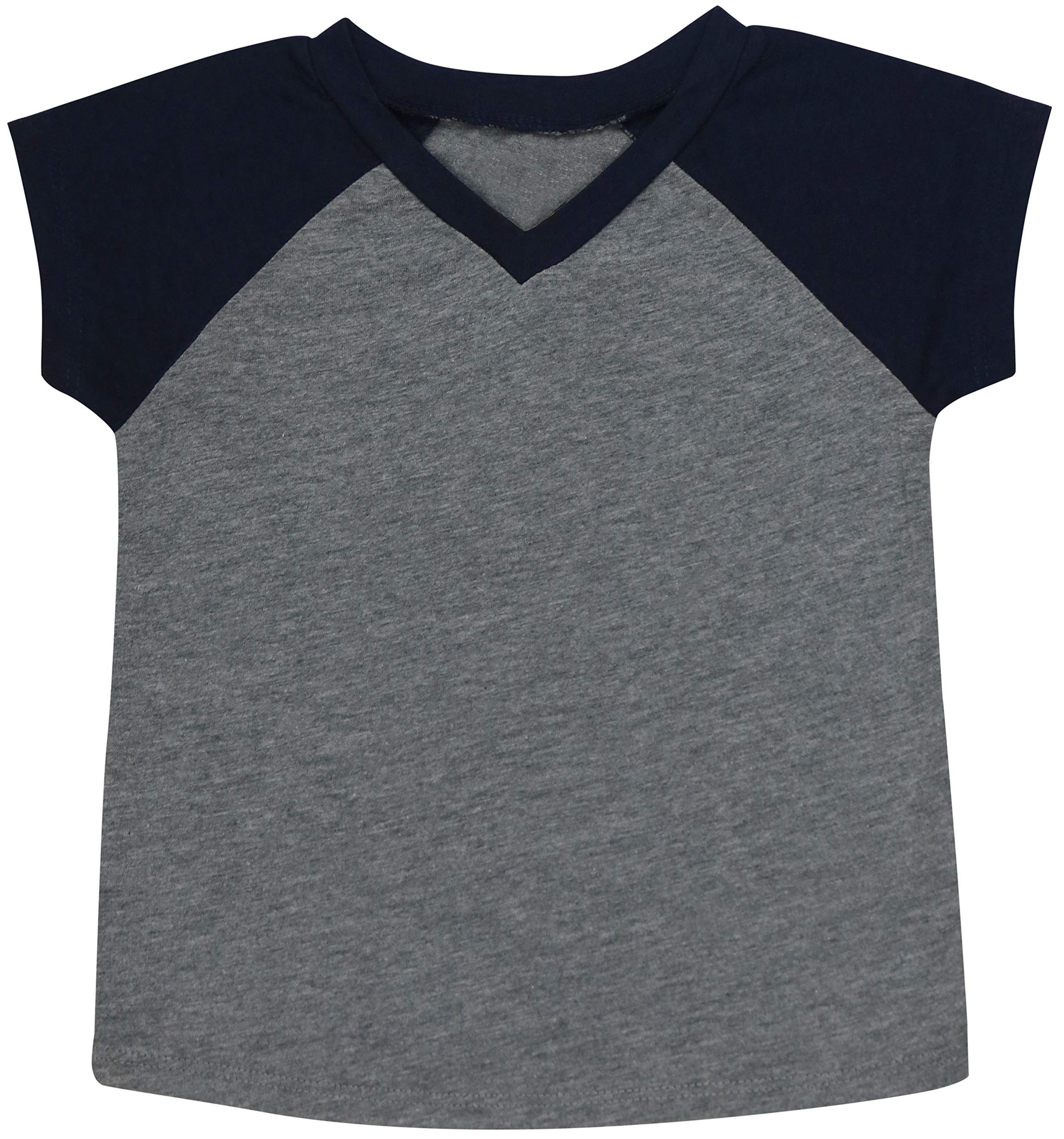 ToBeInStyle Kids Boys Girls Cotton Jersey Contrast Raglan V-Neck Tee T-Shirts
