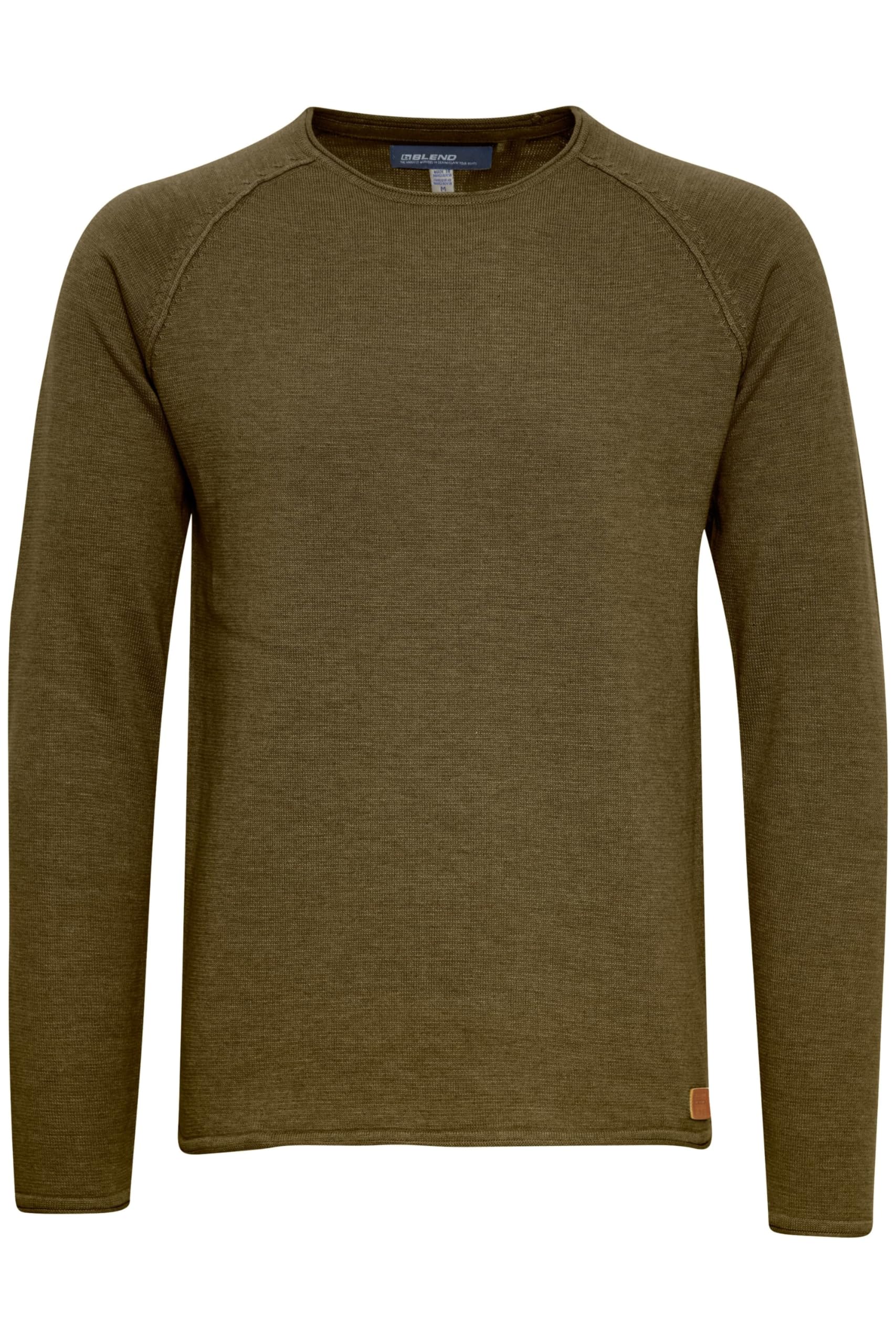 Blend BHJohn Herren Strickpullover Feinstrick Pullover mit Rundhalsausschnitt