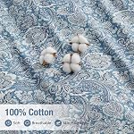 Conworld 100% Couvercle de couettes en coton lavé Ensemble Reine, 3 Pièces Ultra Ensembles de housses de couettes de lit de Paisley, 1 Couvre-confort et 2 Oreillers (Blue Paisley, Reine)