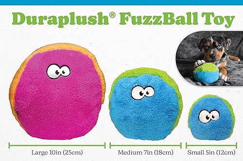 Miniatura 3 de Duraplush - Pelota mediana azul y verde juguete ecológico y duradero para perros, fabricado en Estados Unidos con materiales reciclados, perfecto
