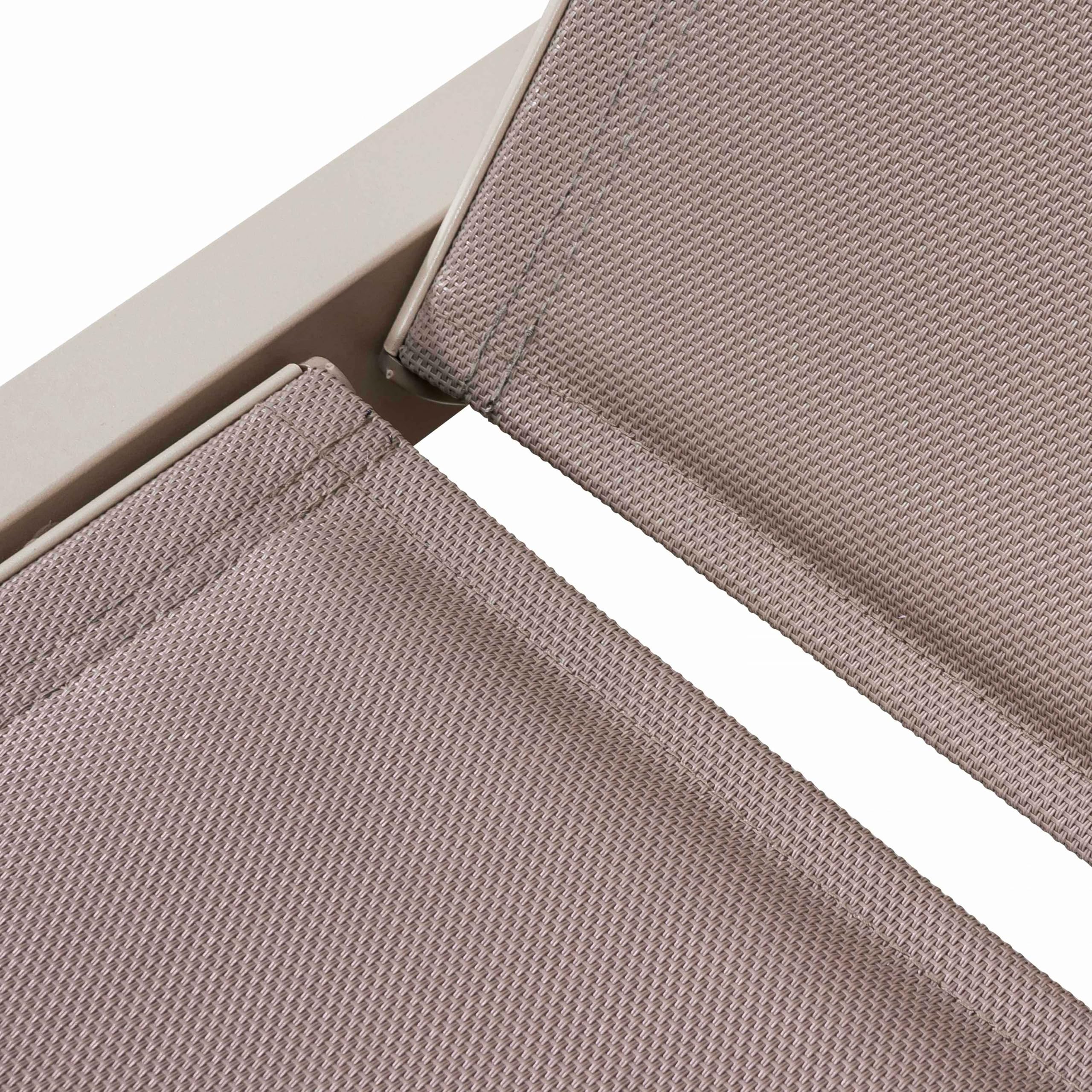 Oviala Lot de 2 Bains de Soleil en Aluminium et textilène Taupe
