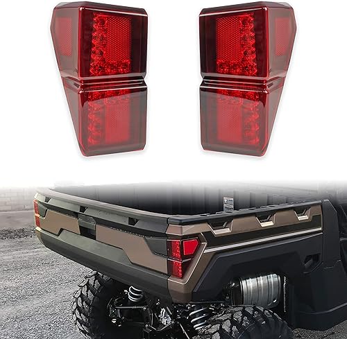 SAUTVS Ranger XP 1000 - Luces traseras 18-25, luces traseras LED rojas, luces traseras de freno para Polaris Ranger 1000/Crew/XP 2018-2025