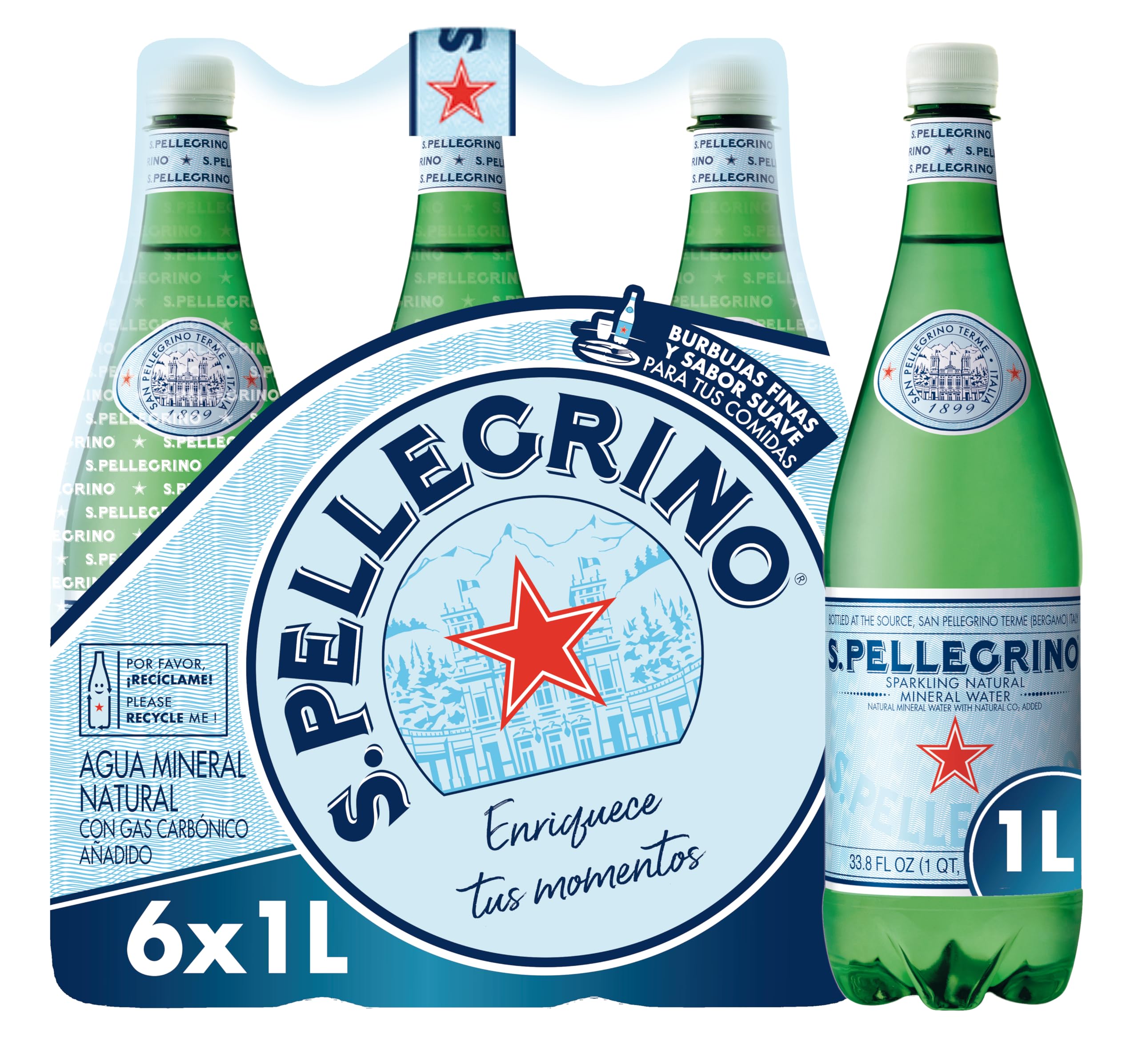 Sparkling Natural Mineral Water 6x1L