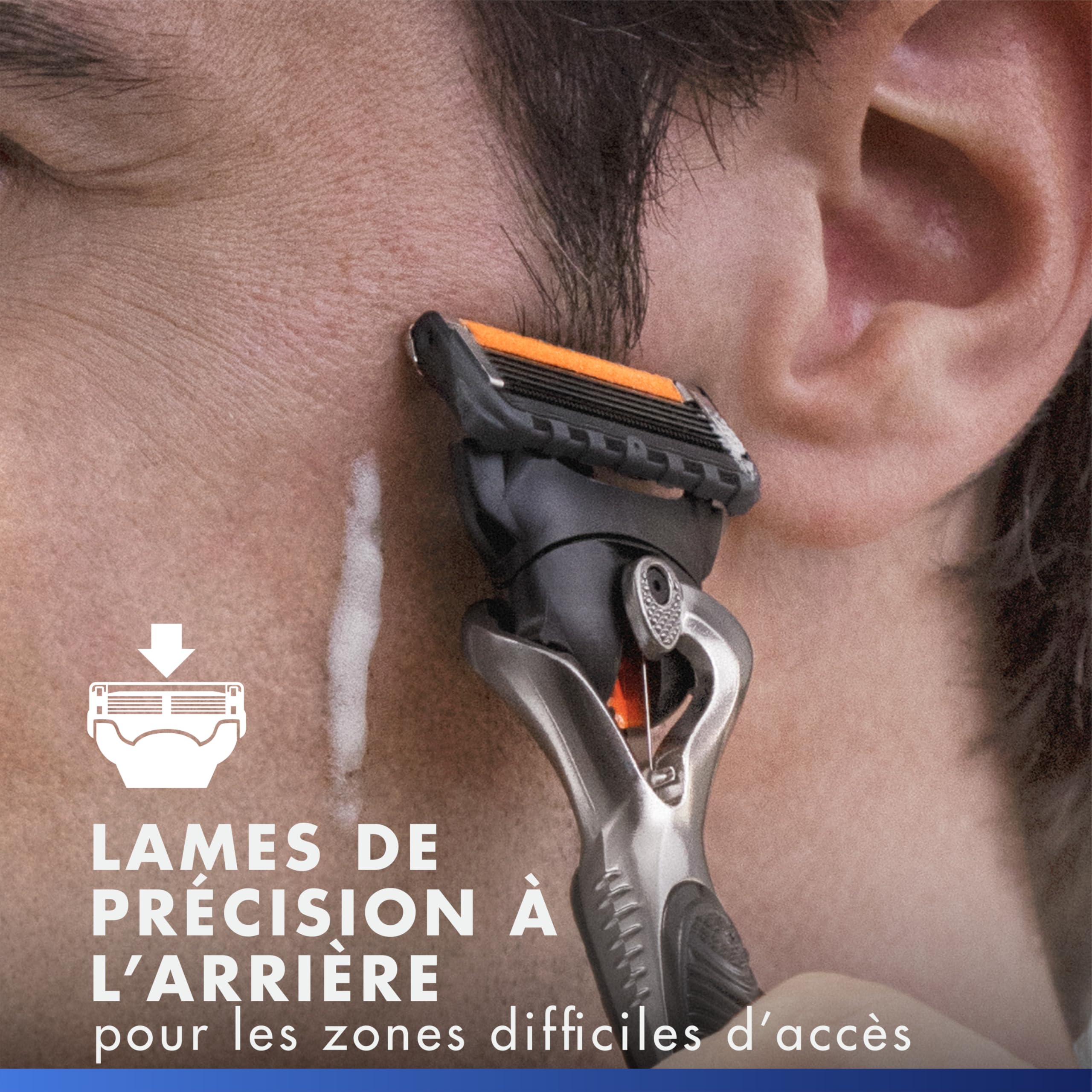 Gillette Rasoir Homme Proglide, 10 Recharges, Manche Réutilisable, Tête Flexible 5 Lames, Bande Lubrifiante, 1 Cartouche 30 Rasages