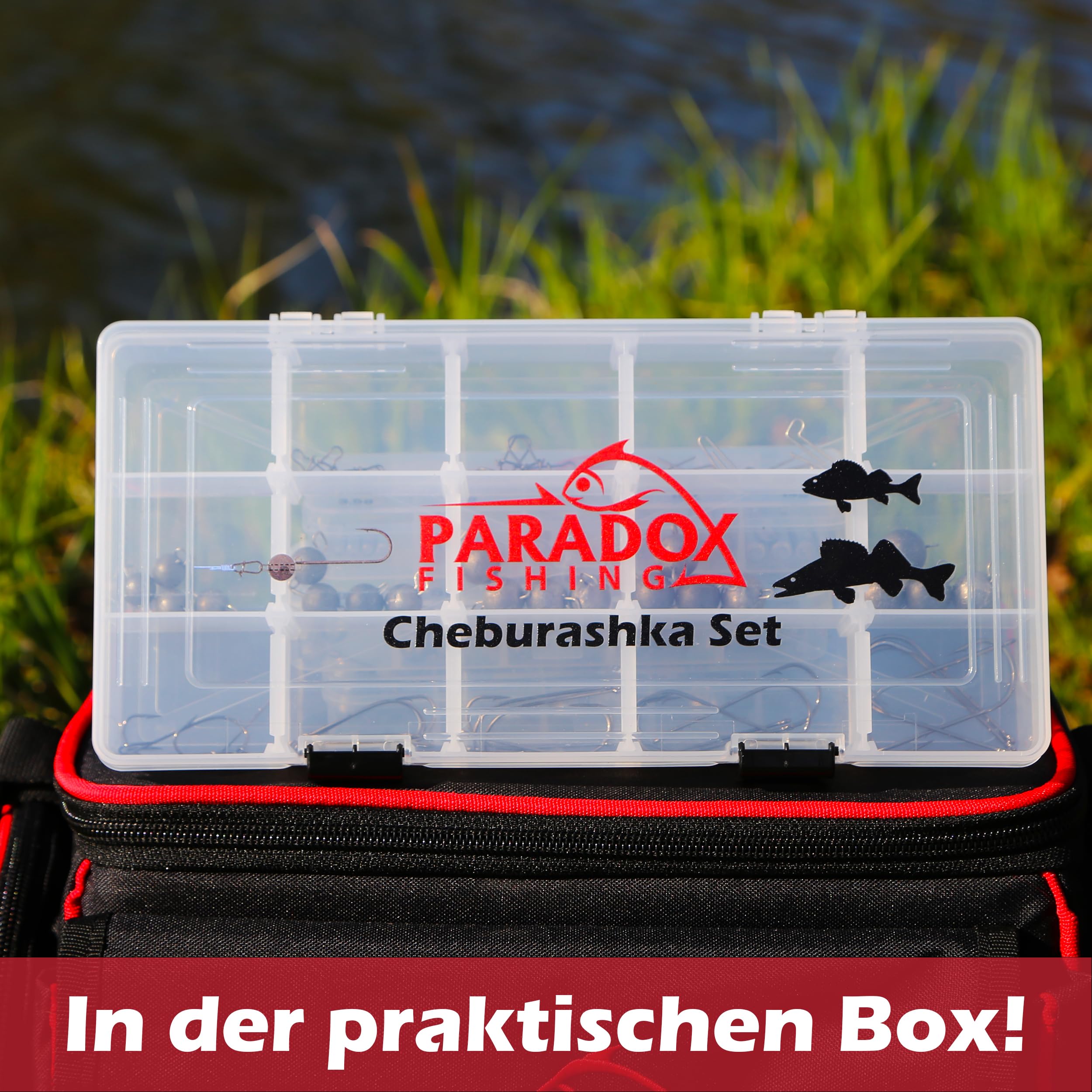 Paradox Fishing Cheburashka Zestaw ołowiowych ołowiu (3 g/5 g/7 g/10 g/12 g/14) z pudełkiem na haczyki offsetowe - Drop Shot ołowiane głowice Dropshot