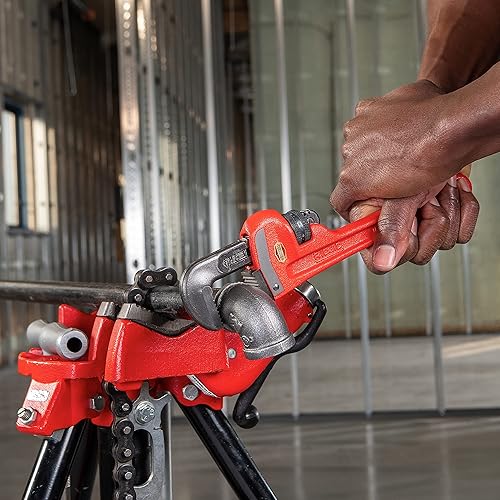 Miniatura 9 de RIDGID 31010 - Llave de tubo recta resistente modelo 10 llave de fontanería de 10 pulgadas rojo negro 9843in 10 pulgadas