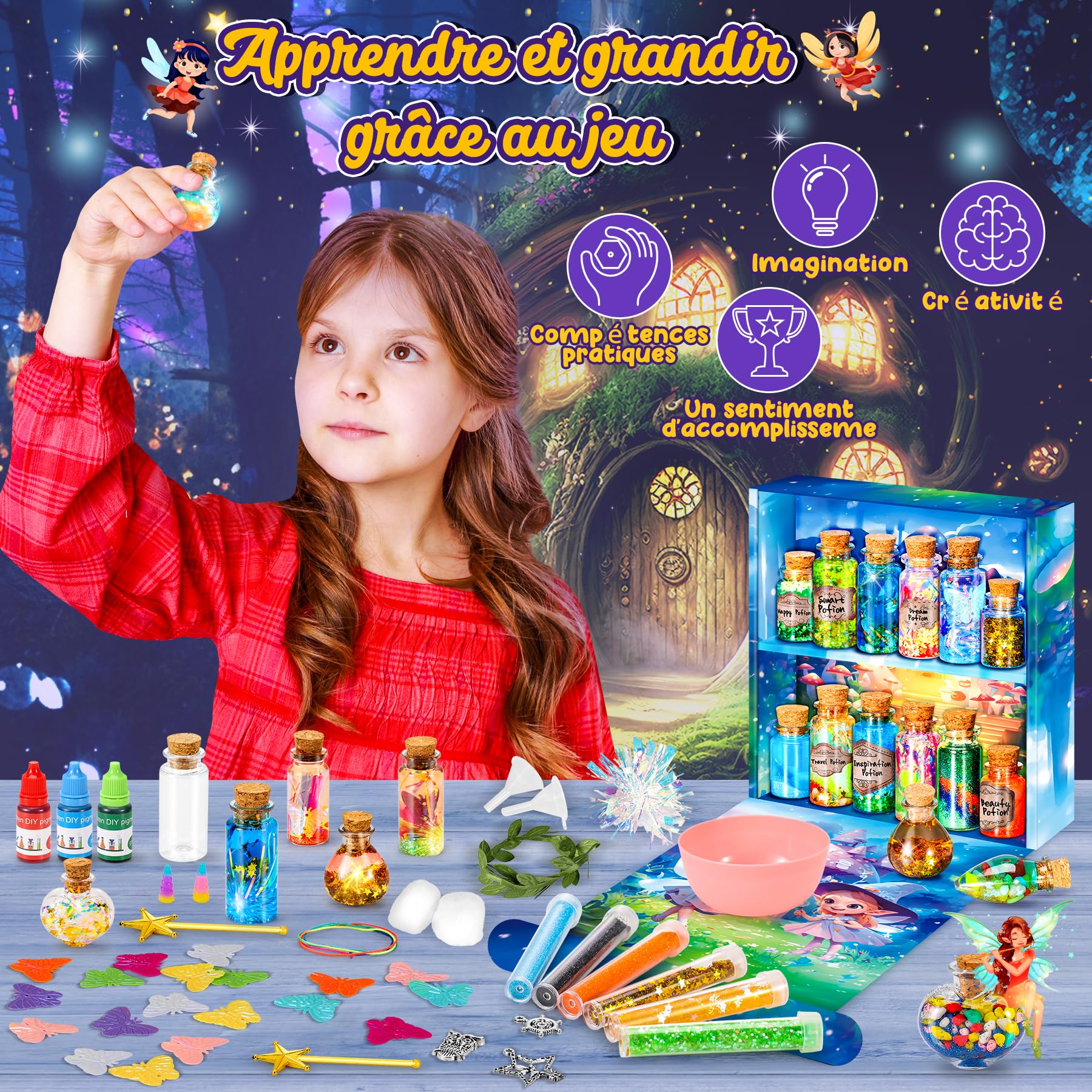 Calendrier De LAvent Enfant Maison 2025 Kit Potion Magique Bricolage