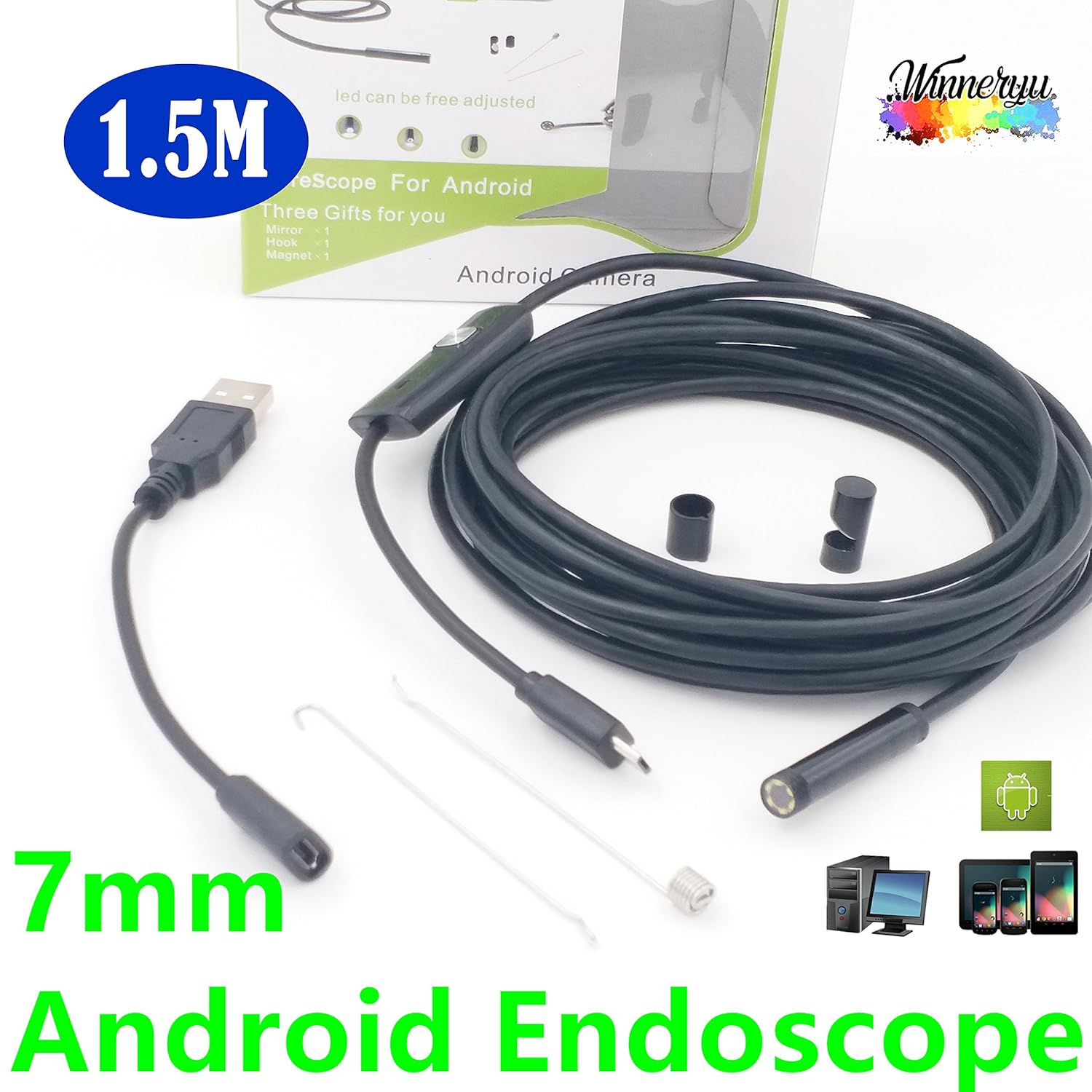 7mm Android Endoscope, winneryu, OTG Micro USB Endoscope