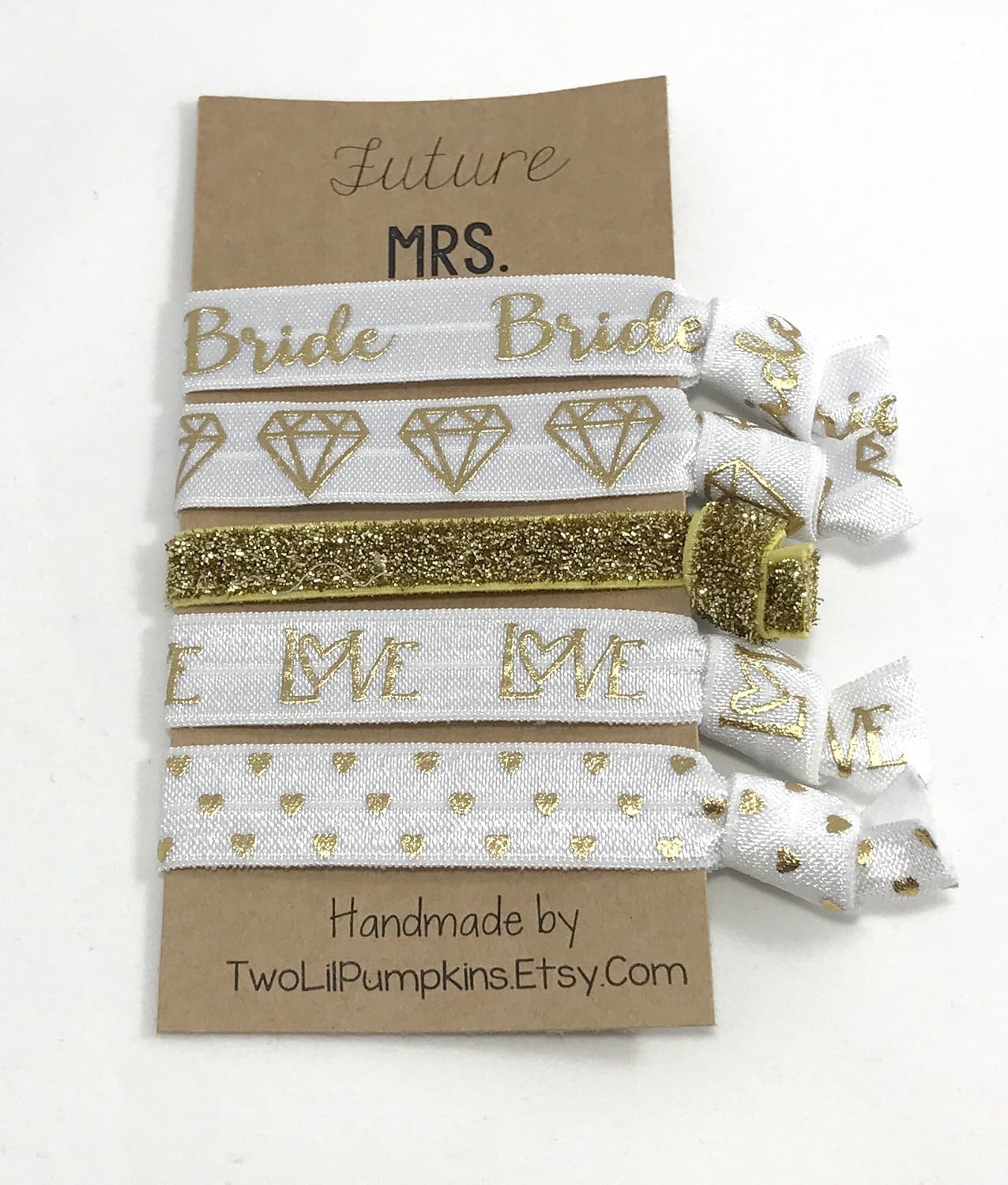 Bride Hair Tie Gift Set Gold Bride Gift Set Handmade