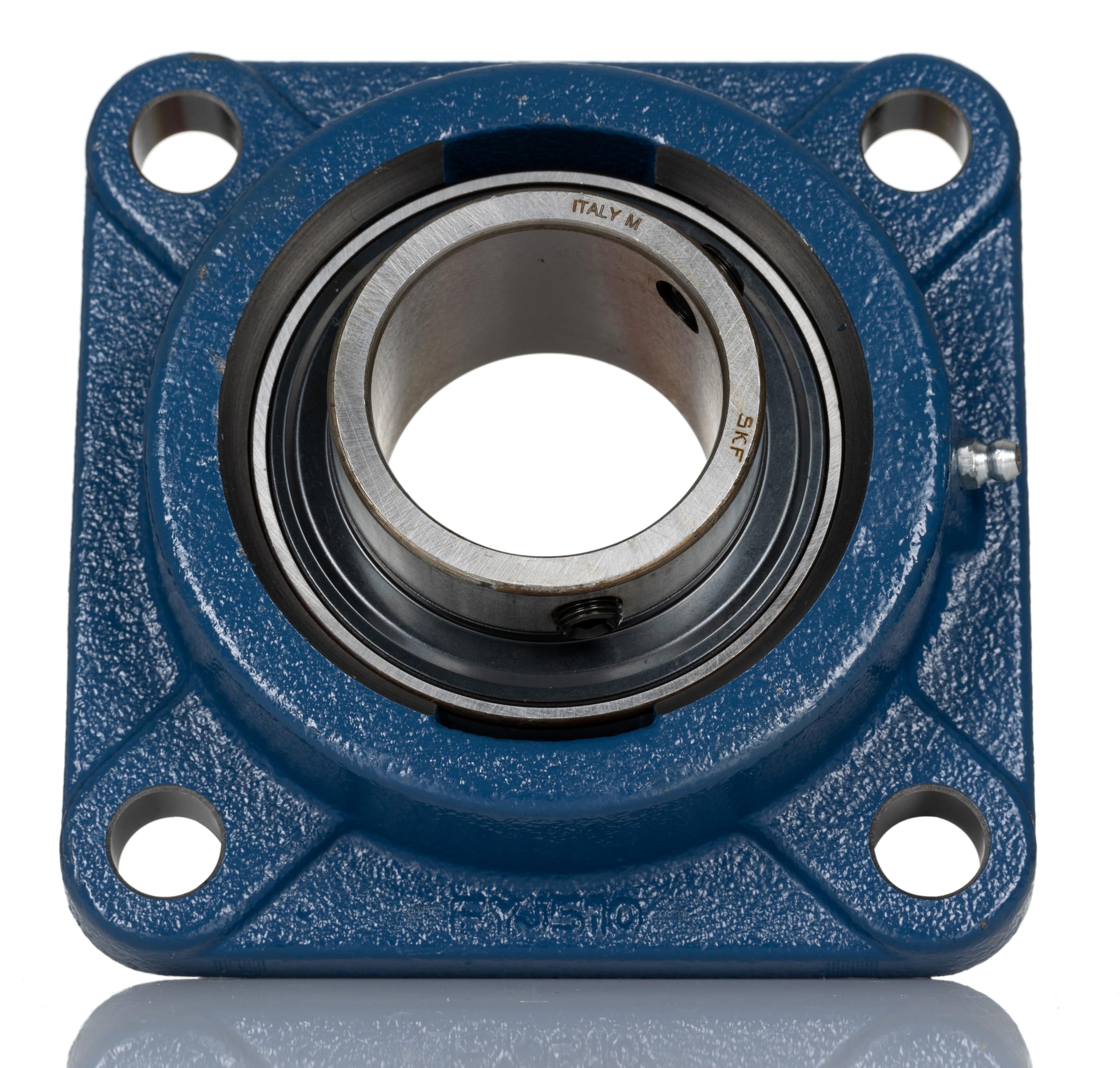 SKF Fy-fm Série à roulement à billes Bride unité, 4 trous de boulon excentrique, collier, Regreasable, contacts, joints, Fonte, métrique, 50 millimeters, 1