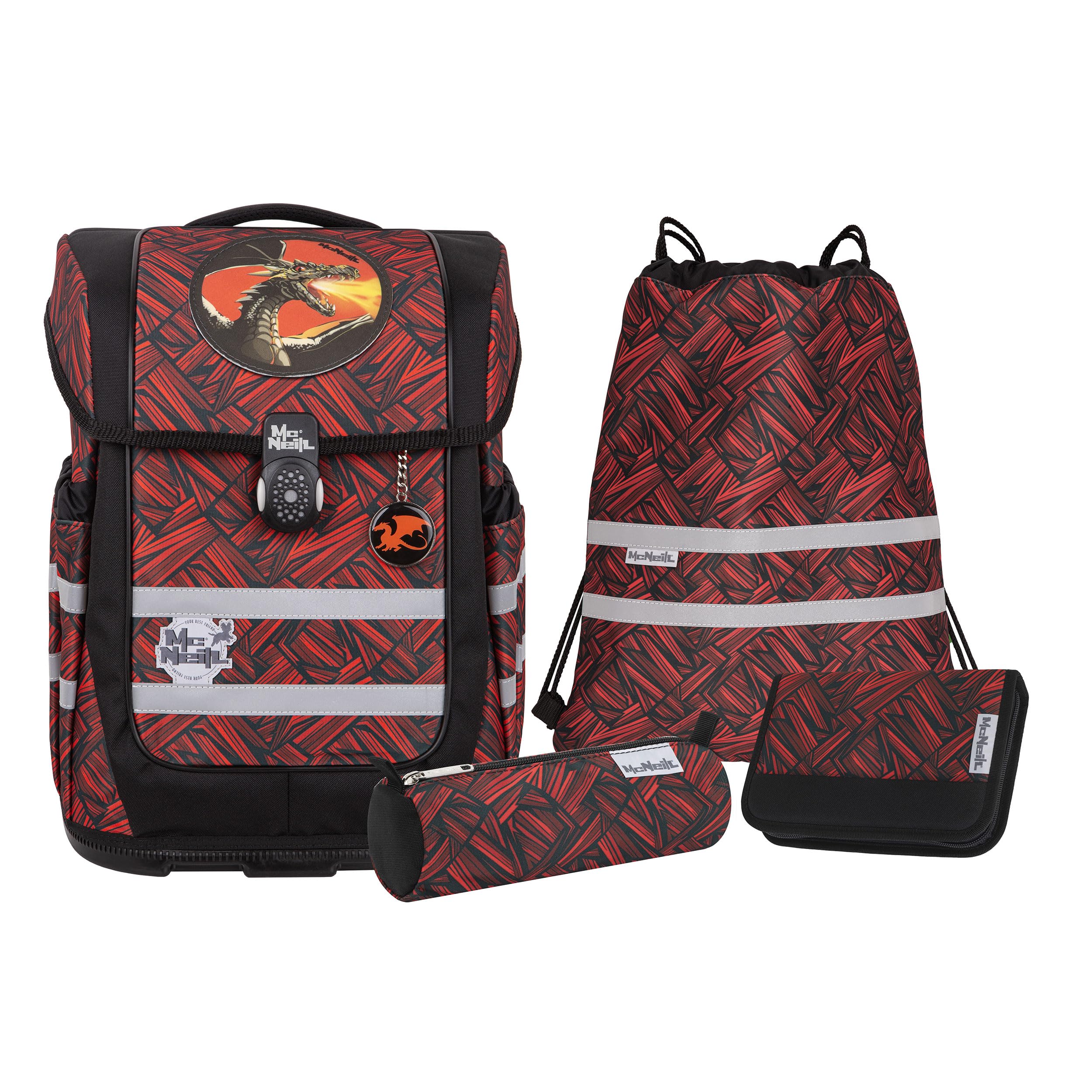 McNeill Compacto Schulranzen-Set 5tlg Zack