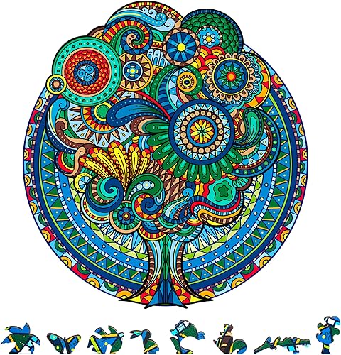 ZenChalet - Rompecabezas de madera floral retro de 200 piezas - Rompecabezas de madera únicos para adultos, desafío cerebral genial - Gran regalo